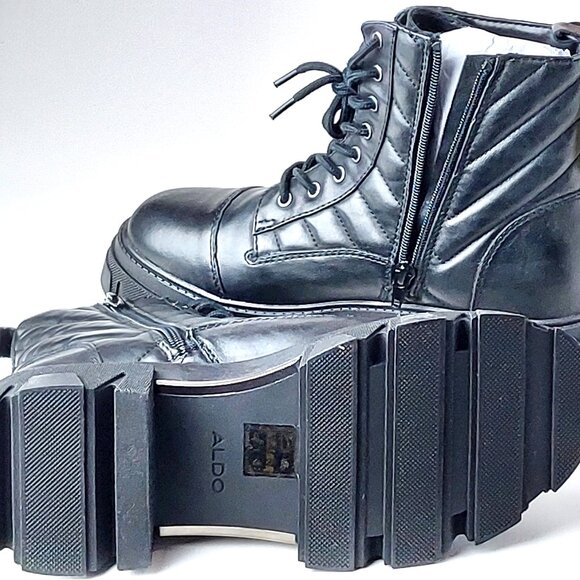 Aldo Montrose Women Combat Winter Ankle Bootie - Size 9m - Picture 4 of 11